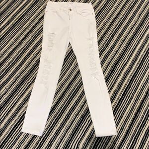 Frame denim white skinny jeans